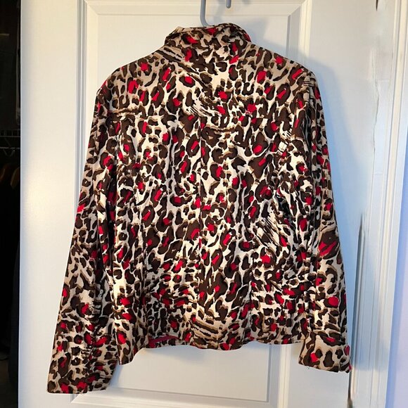 Charter Club  Jacket Corduroy  Brown Animal Print  Collar Pockets Button UP XL - Picture 6 of 10